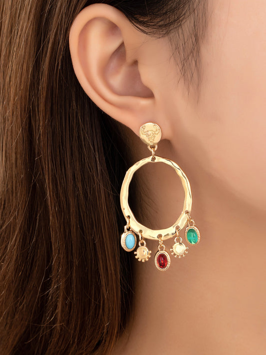 Western Gem Hoop Earrings