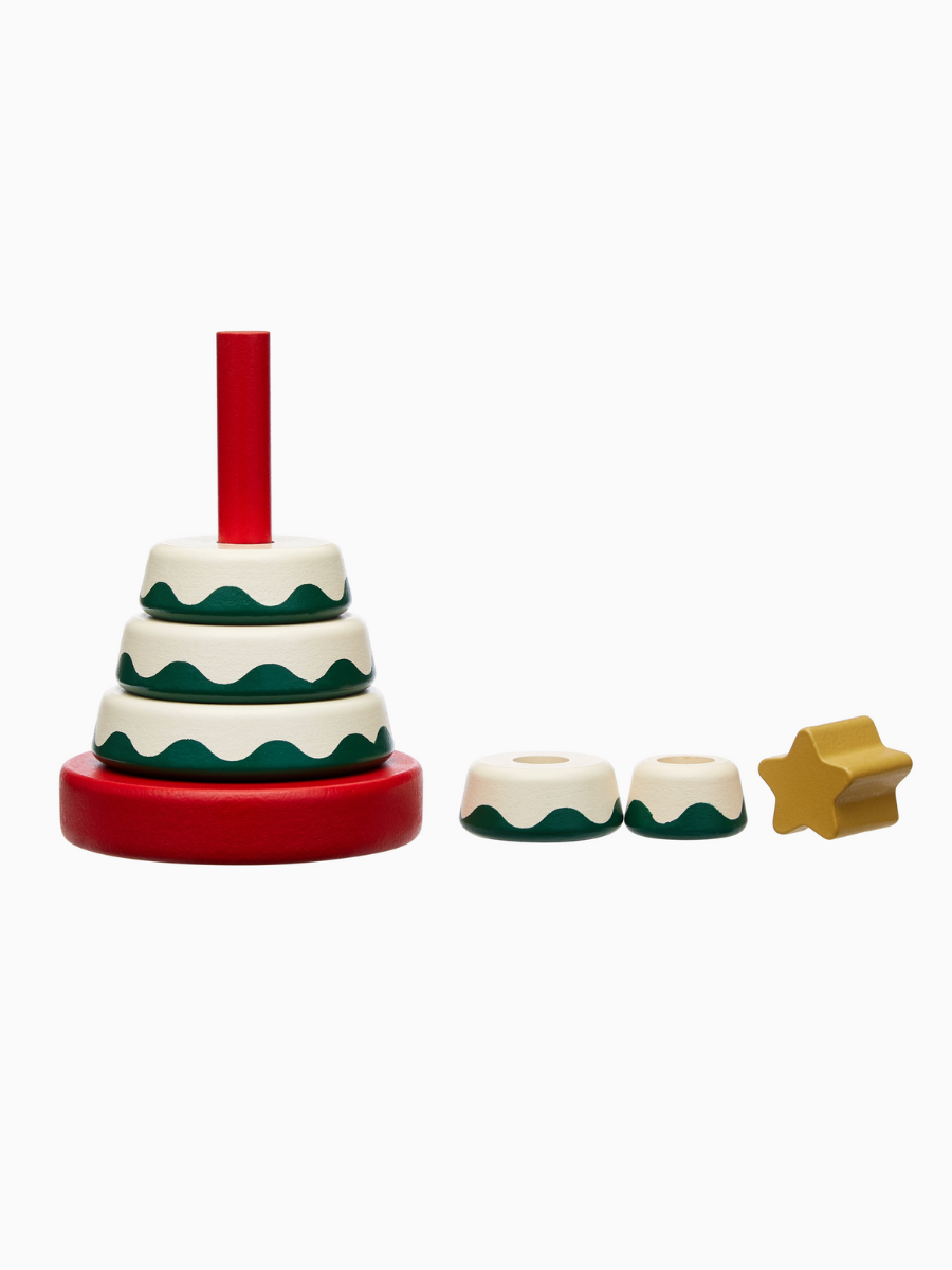 wooden holiday tree stacking toy