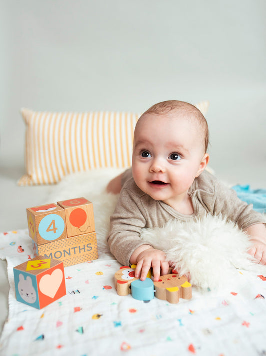Wooden Milestone Baby Blocks
