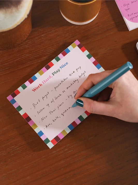 Work Hard, Play Nice A6 Notepad