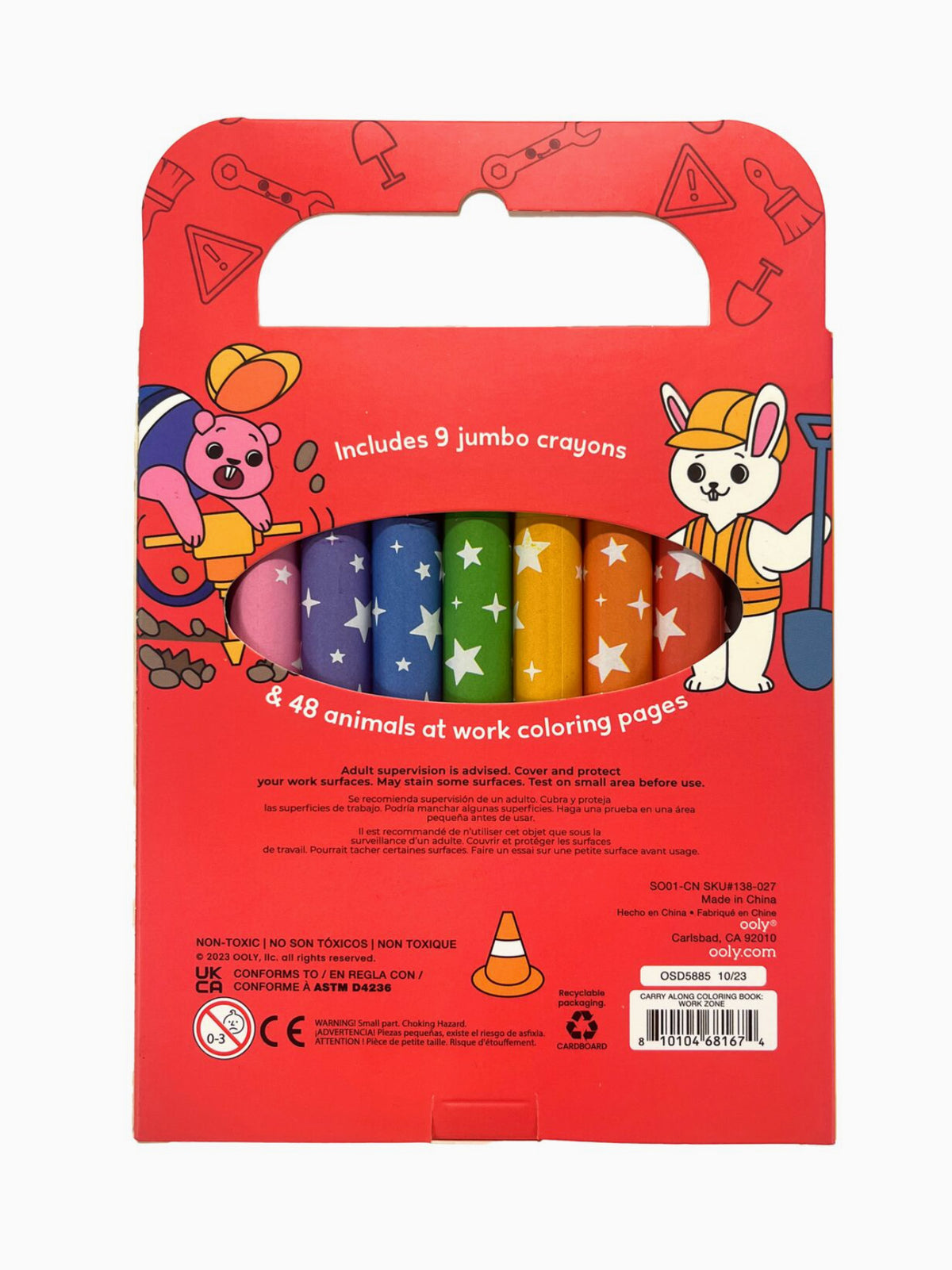 work zone carry along coloring book