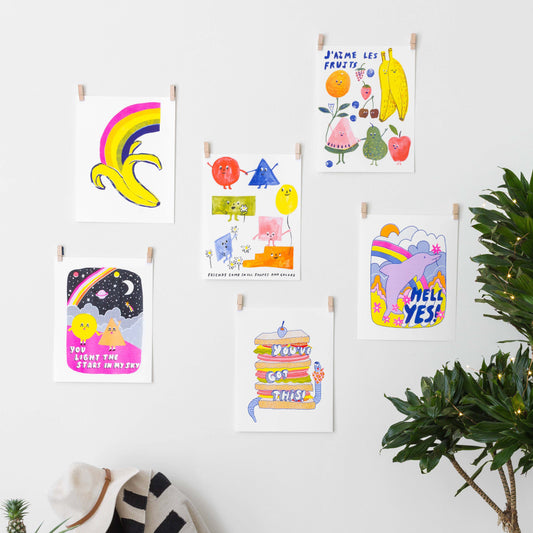 la vie en rose color wheel print on wall