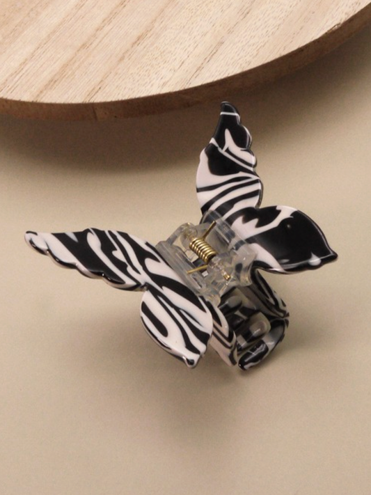 zebra butterfly hair claw clip