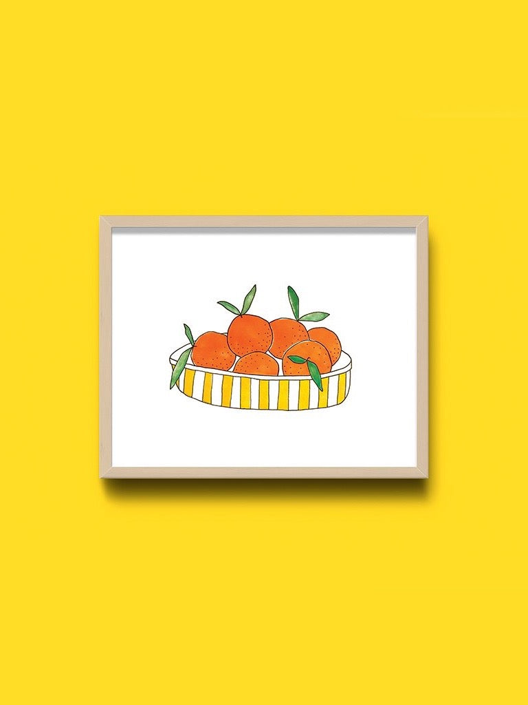Bowl of Oranges Art Print