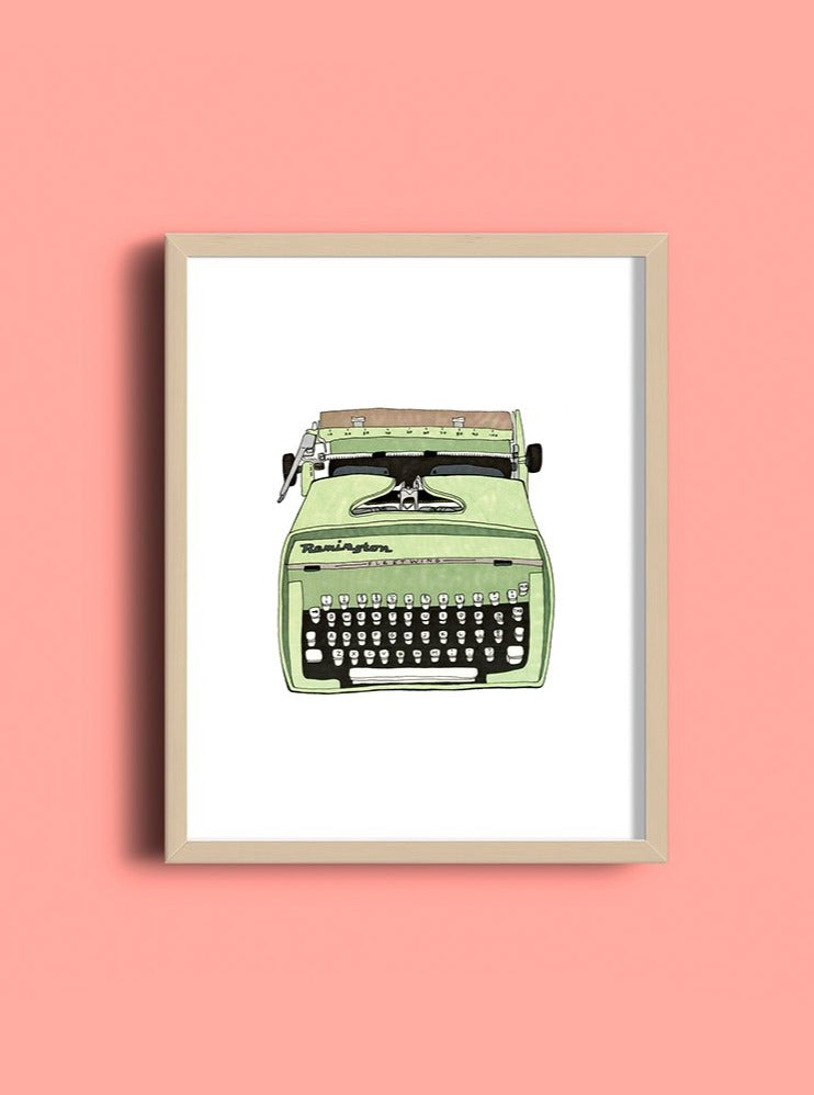 vintage typewriter illustration
