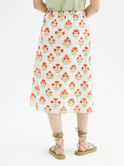 Cottage Flower Midi Skirt