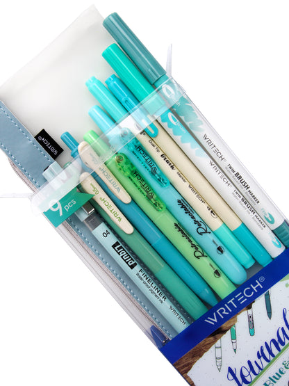 Blue & Green Journal Kit 9pcs Set