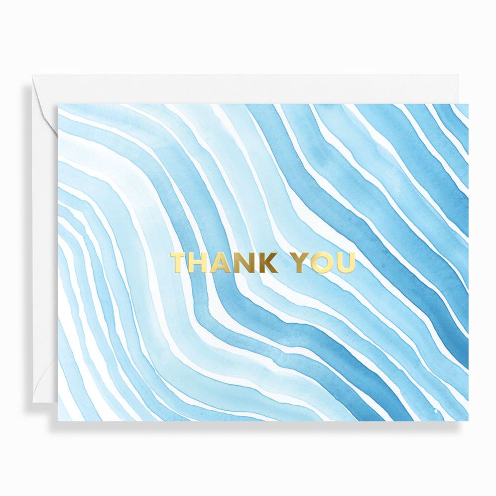 Watercolor Waves Thank You Card Set