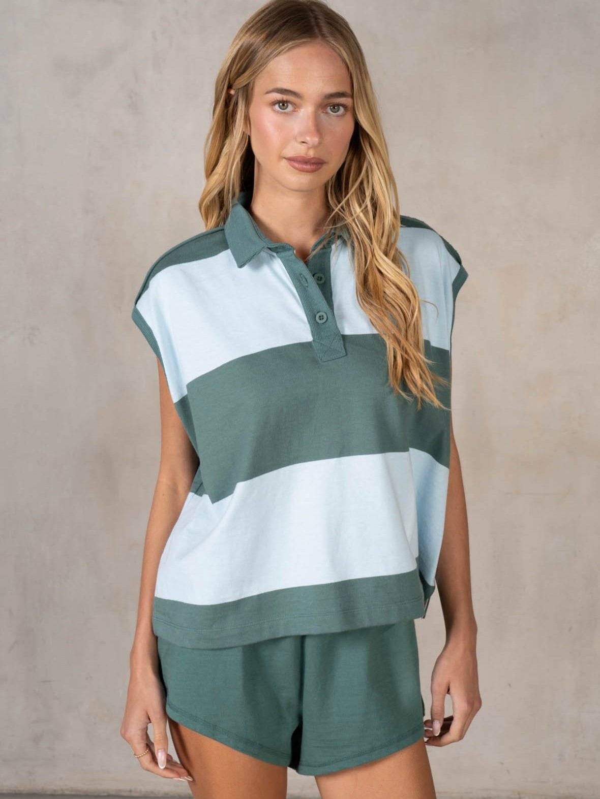 Seafoam Stripe Slouchy Lounge Set