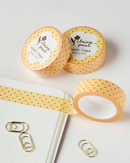Yellow & Brown Polka Dots Washi Tape