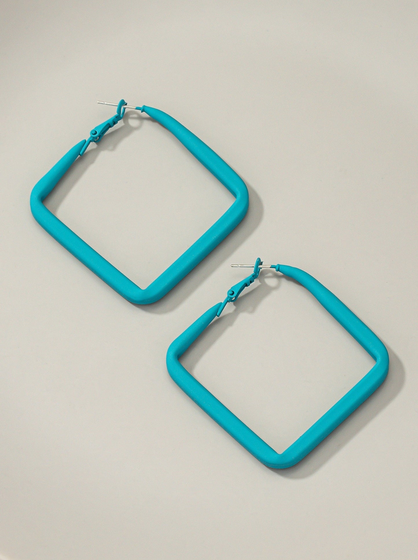 Turquoise Square Hoop Earrings