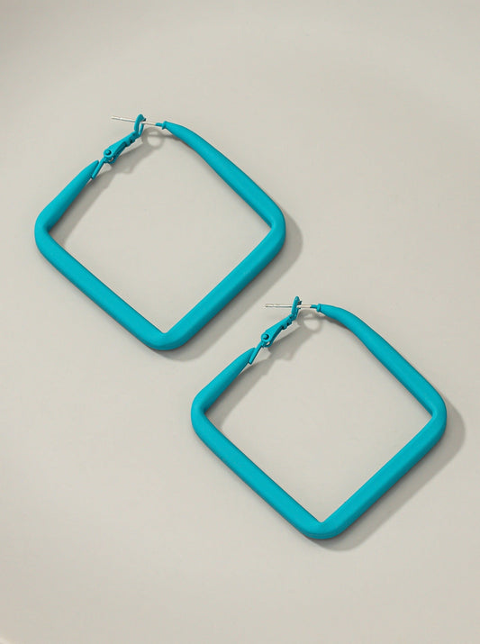Turquoise Square Hoop Earrings