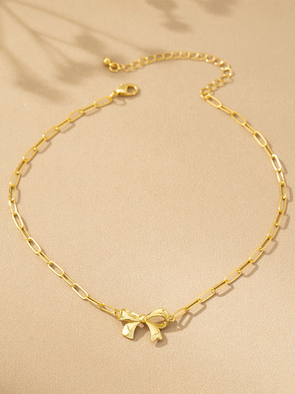 Gold Bow Chain Necklace