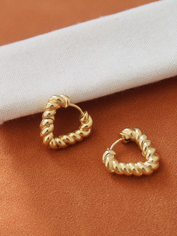 18K Gold-Plated Twist Huggies