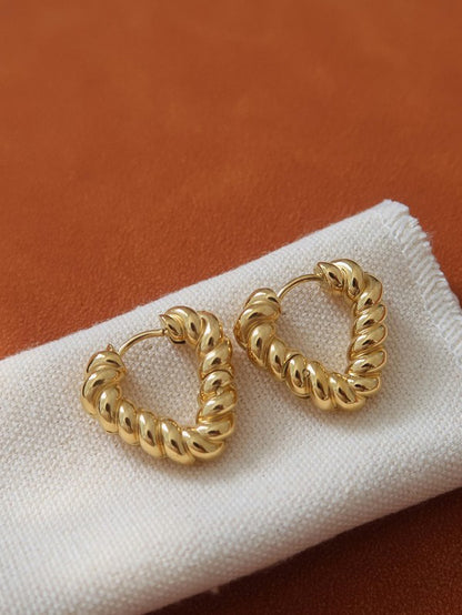 18K Gold-Plated Twist Huggies