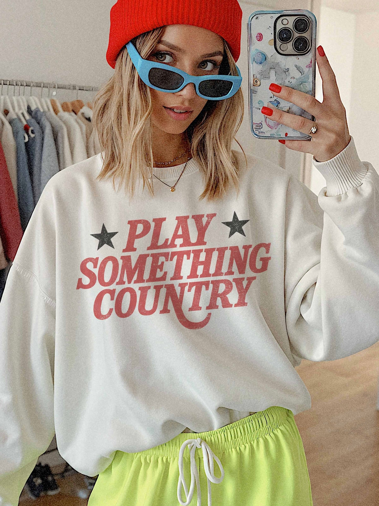 Play Something Country Tan Sweatshirt
