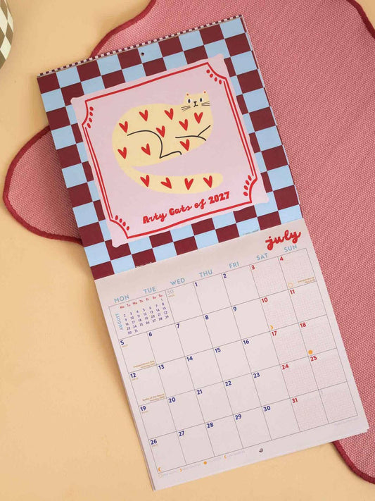 2027 Arty Cats Wall Calendar