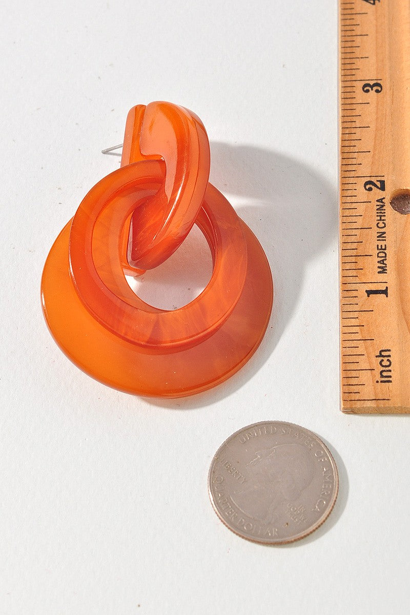 Caramel Acrylic Link Earrings