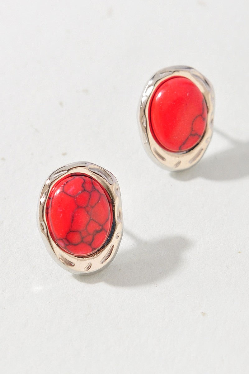 Lucy Stone Stud Earrings
