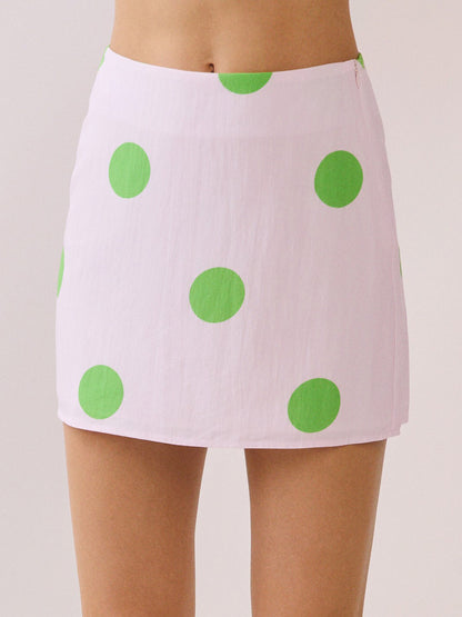 Pink Polly Polka Dot Mini Skirt