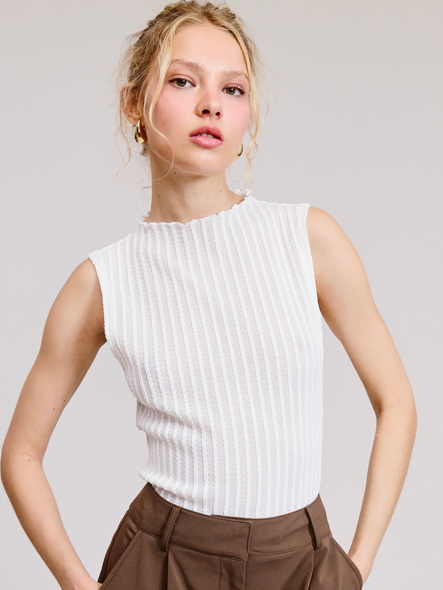 Pearl Mock Neck