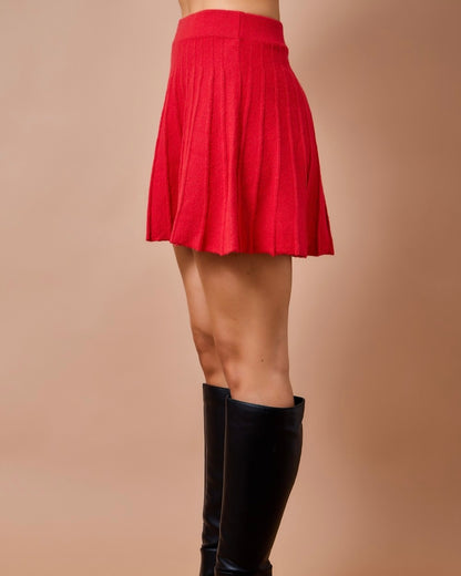 Crimson Flare Mini Skirt