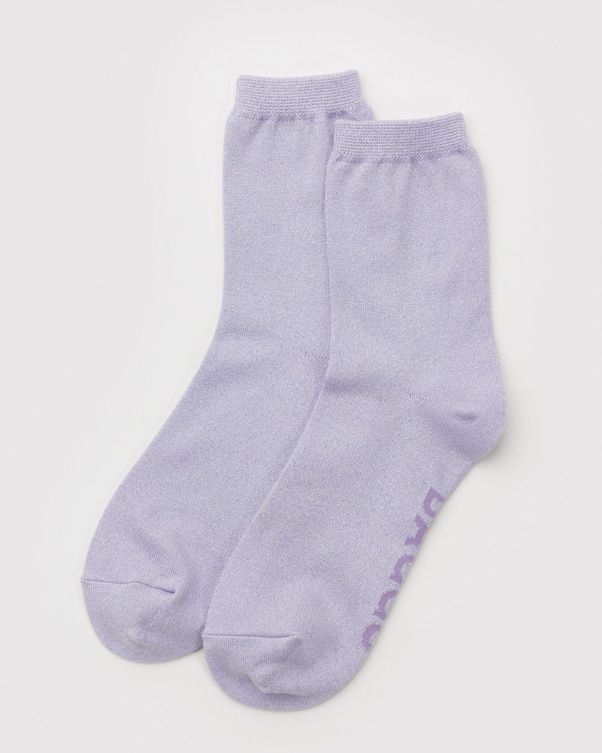 Lilac Metallic Crew Socks