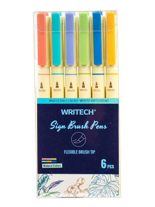 Natural Colors Sign Brush Pen 6pcs Set
