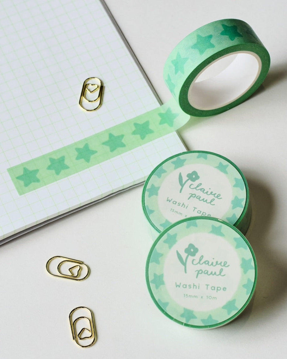 Green Stars Washi Tape