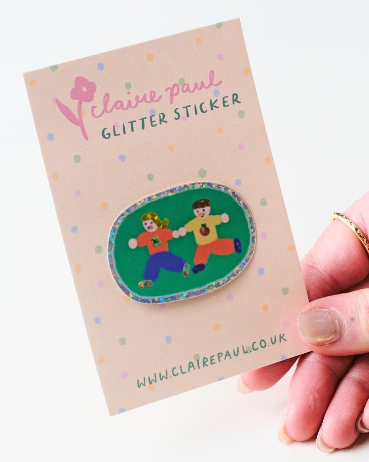 Girl and Boy Holographic Sticker