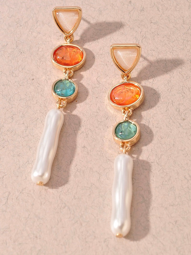 Kaleidoscope Pearl Drop Earrings