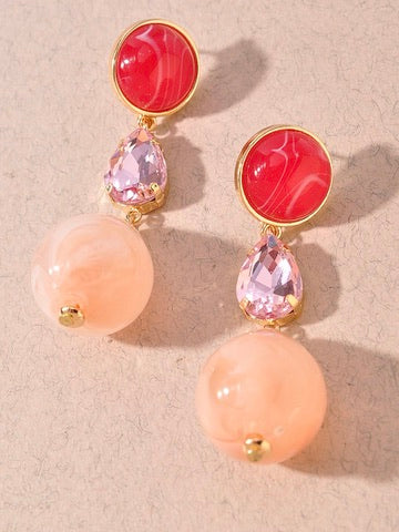 Pink Lemonade Drop Earrings