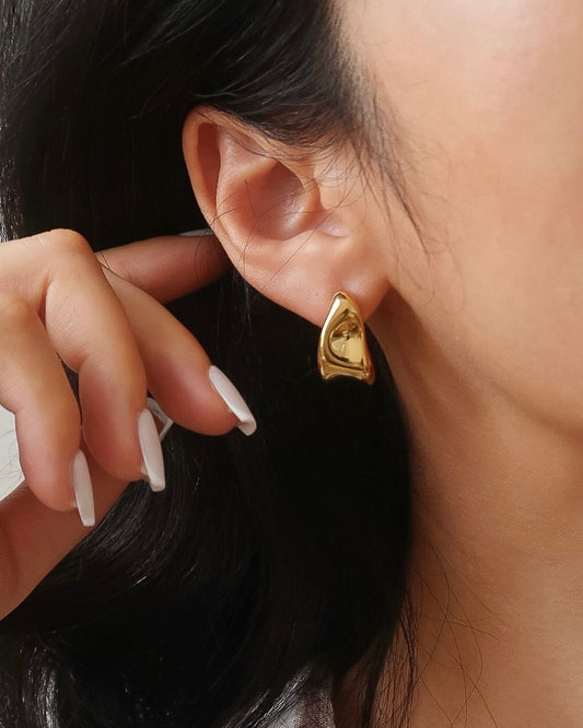 Golden Ripple Hoops