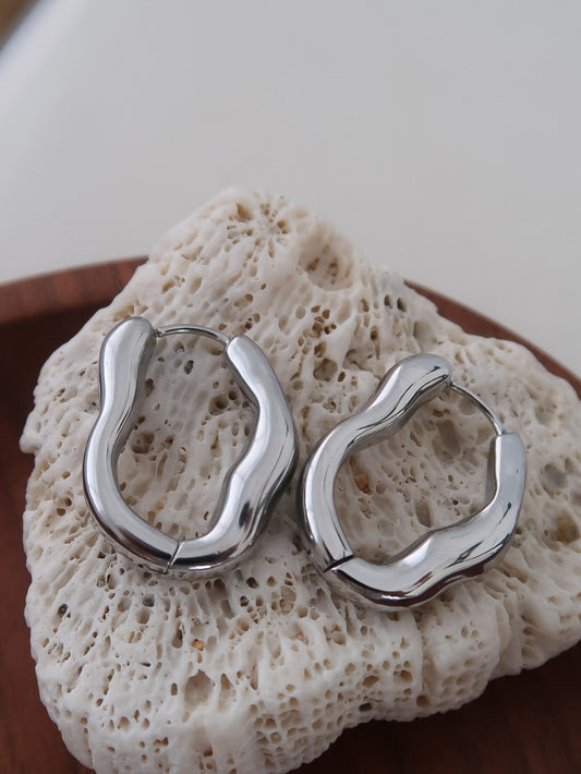 Liquid Silver Hoops