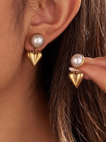 Golden Heart Earrings