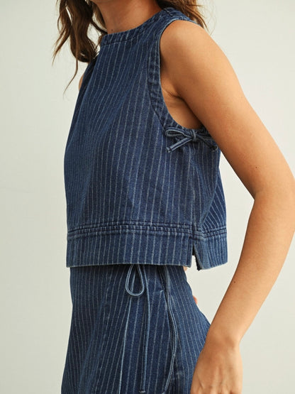 Dylan Pinstripe Denim Top