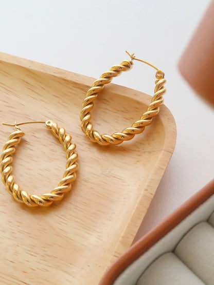 Golden Twistie Hoops