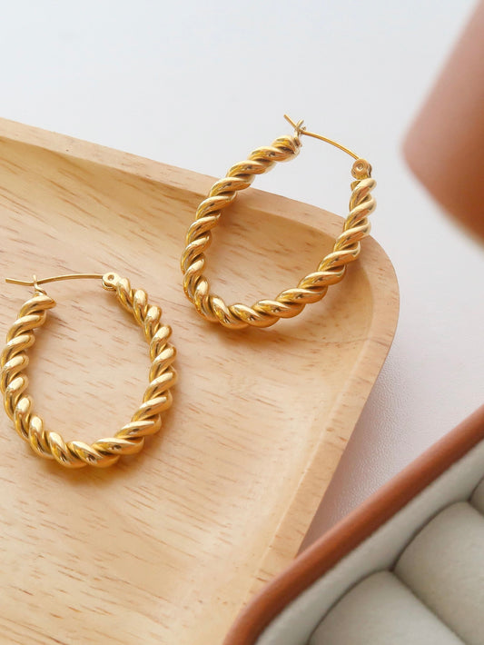 Golden Twistie Hoops