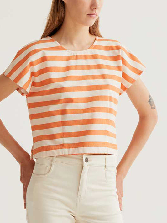 Apricot Stripe Top