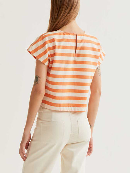 Apricot Stripe Top