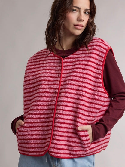 Berry Teddy Stripe Vest