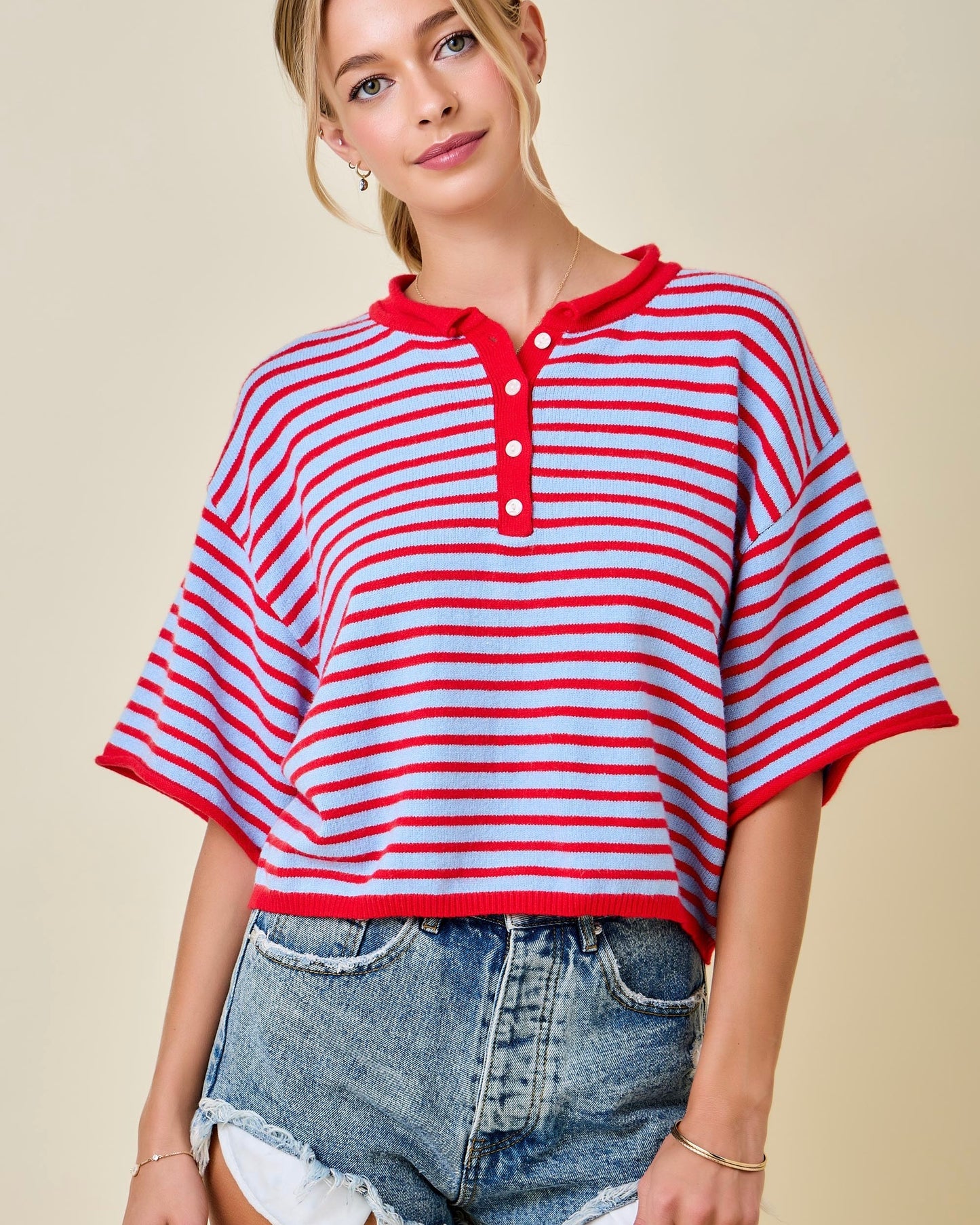Sunset Henley Tee