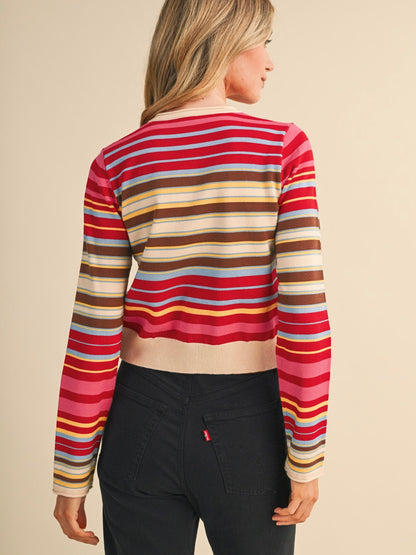 Weekend Stripe Cardigan