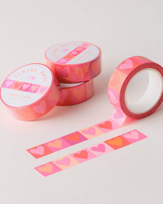 Pink Love Hearts Washi Tape