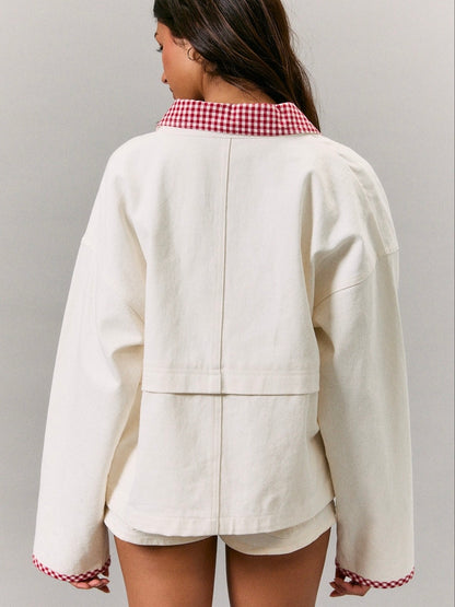 Gingham Collar Jacket