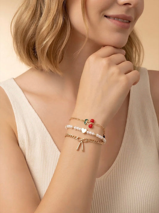 Cherry Bow Bracelet