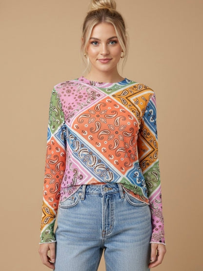Patchwork Mesh Top