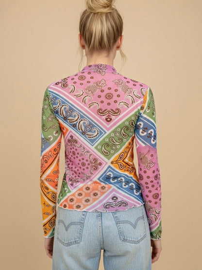 Patchwork Mesh Top