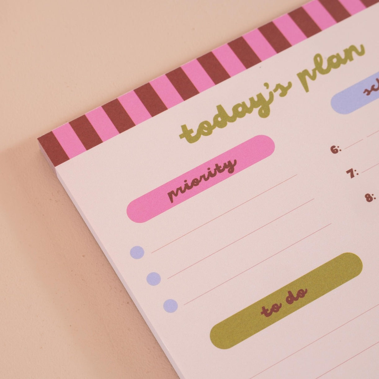 A5 Checks and Stripes Daily Planner Pad