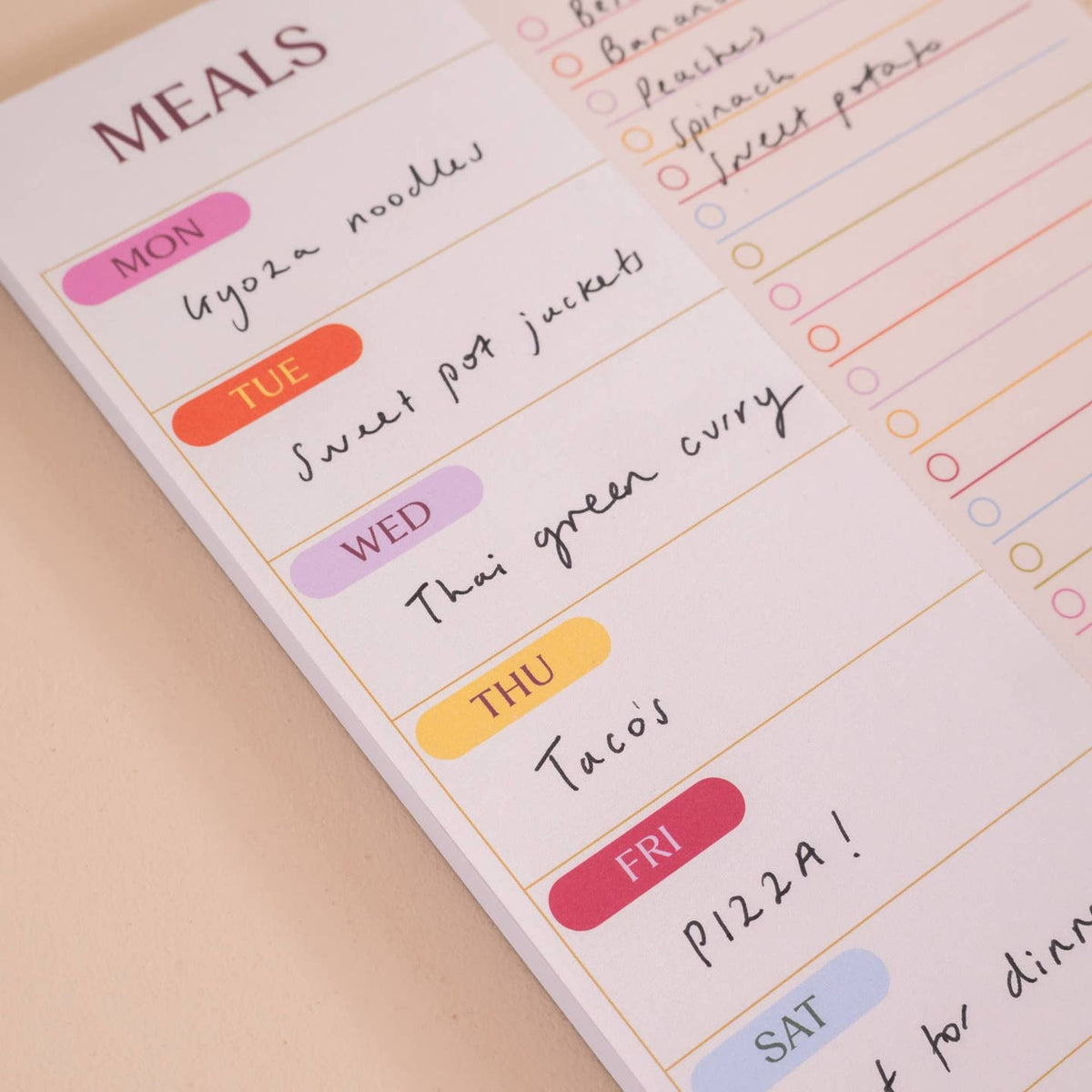 A5 Colour Theory Meal Planner and Shopping List